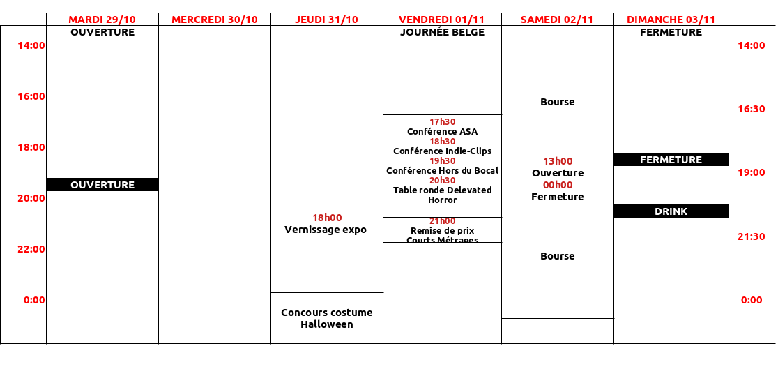 Grille du Programme Event